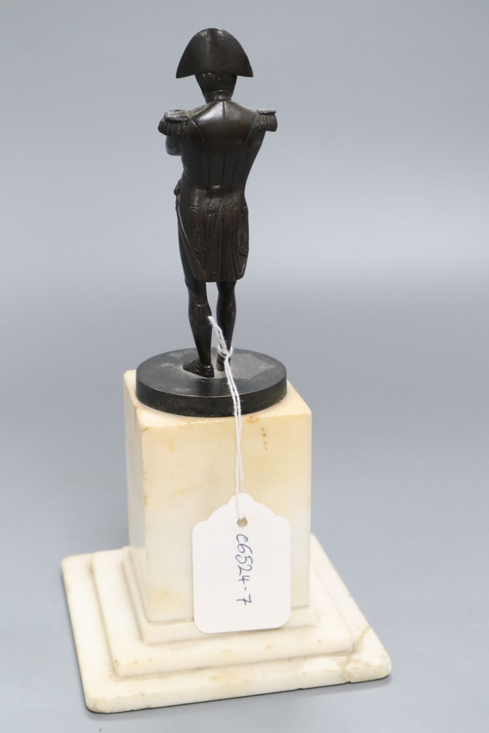 A bronze of Napoleon on marble base, height 23cm
